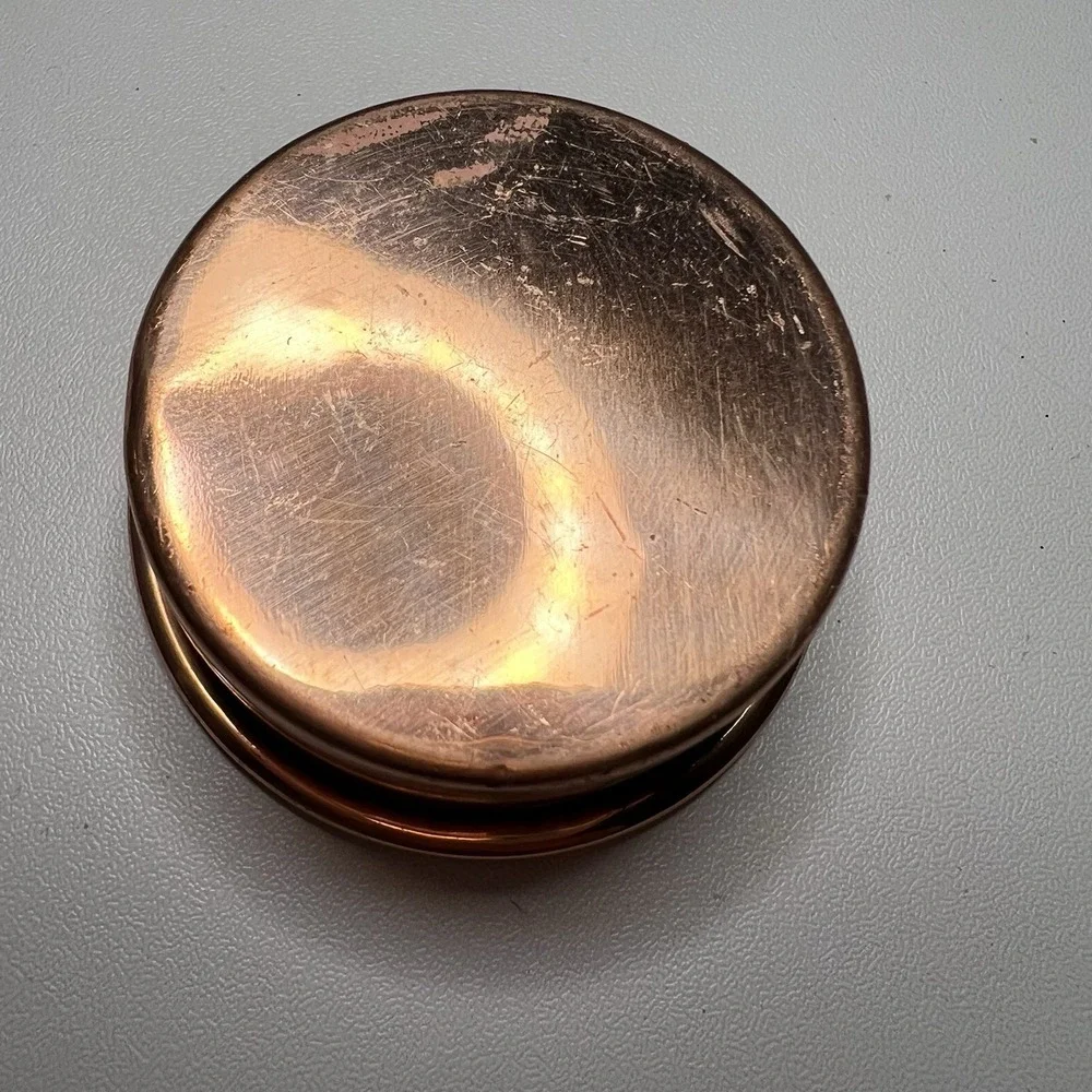 Vtg Miniature Copper Pot Bowl flat bottom and a rolled lip rim